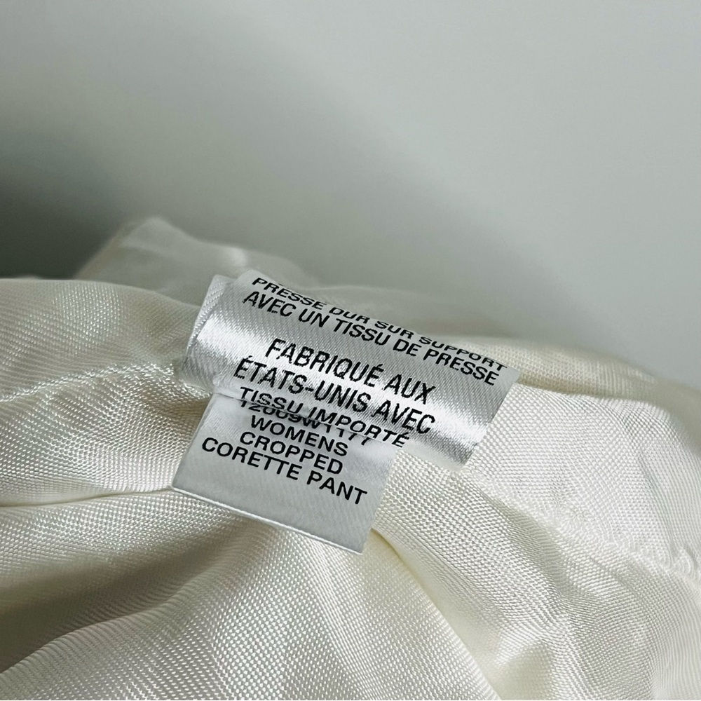 NEW NILI LOTAN cropped corette pant in ivory size 4 - Picture 9 of 10